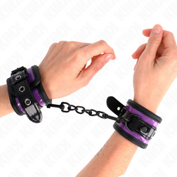 Menottes poignets néoprène violet bordure noire — Wrist Restraint