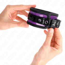 Menottes poignets néoprène violet bordure noire — Wrist Restraint — vue 4