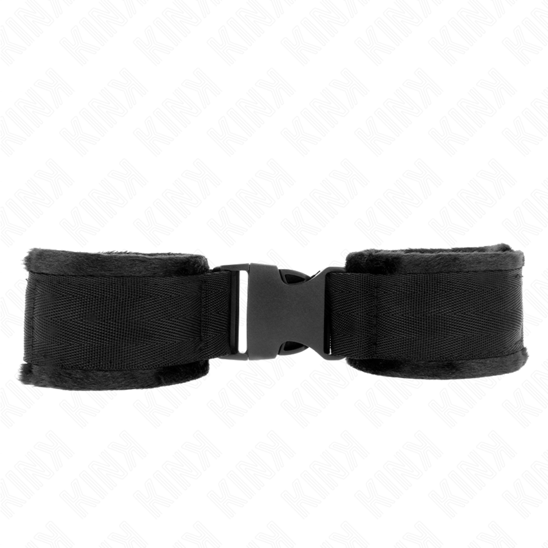 KINK APPAREILS POIGNETS A CROCHET ET BOUCLE EN NYLON ROUGE NOIR MODELE 1 AJDUSTABLE 25 35 CM X 6 CM
