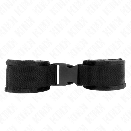 KINK APPAREILS POIGNETS A CROCHET ET BOUCLE EN NYLON ROUGE NOIR MODELE 1 AJDUSTABLE 25 35 CM X 6 CM