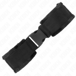 Menottes poignets bondage nylon rouge clip ceinture — image 3