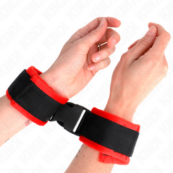 Menottes poignets bondage nylon noir clip ceinture