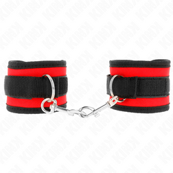 Menottes poignets nylon noir liseré rouge — image 2