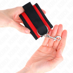 Menottes poignets nylon noir liseré rouge — image 4