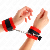 KINK MANCHETTES DEBUTANT EN FOURRURE NOIR ROUGE 30 X 7 CM