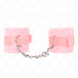 Manchettes Sissy débutant fourrure rose avec chaîne — Kink — image 2