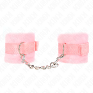 KINK MANCHETTES DEBUTANT EN FOURRURE ROSE 30 X 7 CM