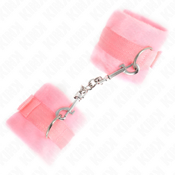 Manchettes Sissy débutant fourrure rose avec chaîne — Kink — image 3