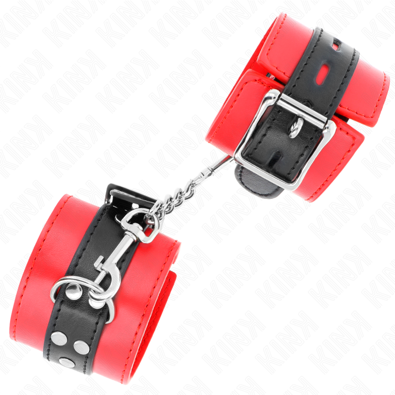 KINK APPUI POIGNETS ROUGE AVEC CEINTURE NOIRE REGLABLE 17 28 CM X 6 CM