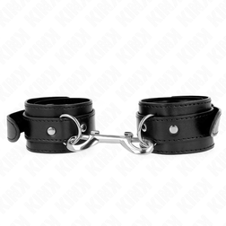 Menottes bondage simili rivetées avec mousqueton central — vue 2