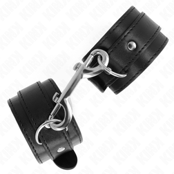 Menottes bondage simili rivetées avec mousqueton central — vue 3