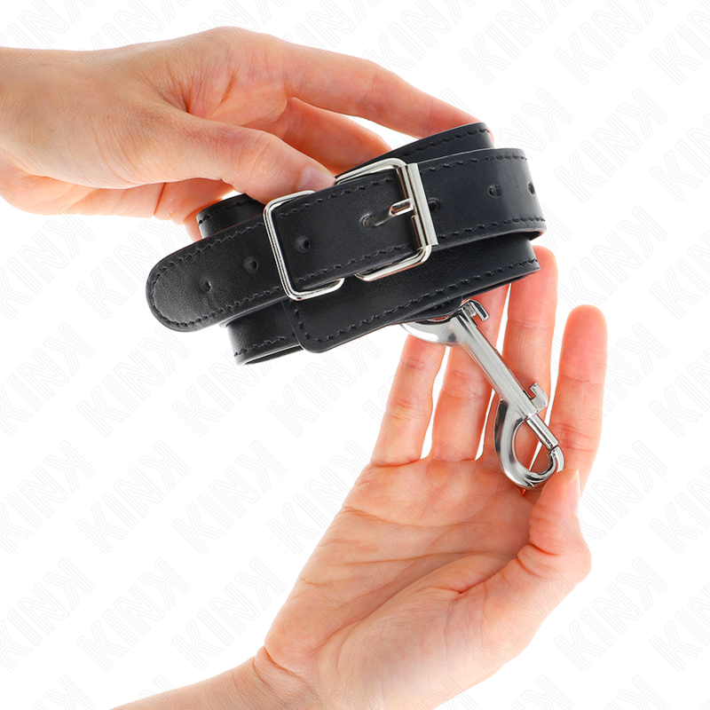 KINK APPAREILS POIGNETS RANGEE DE RIVETS SIMPLE ET GRANDE BOUCLE NOIRE REGLABLE 17 28 CM X 5 CM