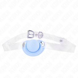 Bâillon tétine Kink bleu clair en silicone avec sangle ajustable