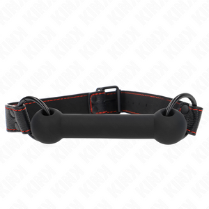 Bâillon os Bone Gag en silicone noir — Kink vu de face pour un plaisir sensuel ou intense