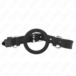 Bâillon O-ring Kink en silicone noir avec ouverture de 5 cm