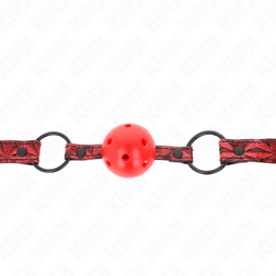 Bâillon boule silicone rouge 4,5 cm sangle simili-cuir Diamond M1 — Kink — vue 4