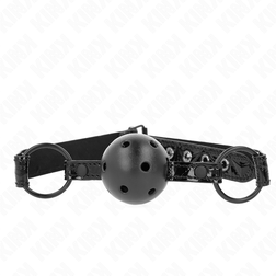 Bâillon boule silicone noire 4,5 cm sangle vernie Diamond M3 — Kink