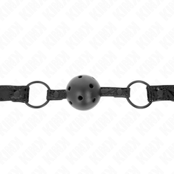 Bâillon boule silicone noire 4,5 cm sangle vernie Diamond M3 — Kink — vue 3