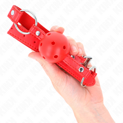 Bâillon mors style pony play rouge ajustable — vue 4