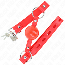 Bâillon boule rouge intégral 4 cm avec serrure — Rojo Lock — vue 3