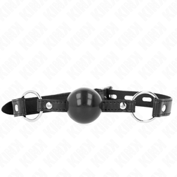 Bâillon boule noire classique 4 cm anneaux acier