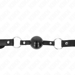 Bâillon boule noire classique 4 cm anneaux acier — vue 4