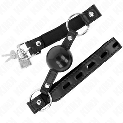 Bâillon boule noire classique 4 cm anneaux acier — vue 3