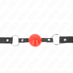 KINK BAILLON BALLE 4 CM AVEC SERRURE BOULE ROUGE BRACELET NOIR 60 x 2 CM