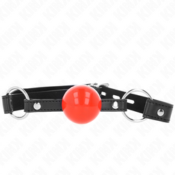 Bâillon boule rouge 4 cm avec cadenas — vue 3