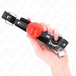 Bâillon boule rouge 4 cm avec cadenas — vue 4