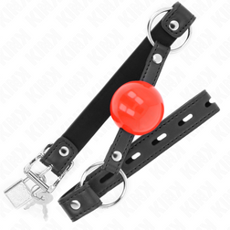 Bâillon boule rouge 4 cm avec cadenas — vue 2