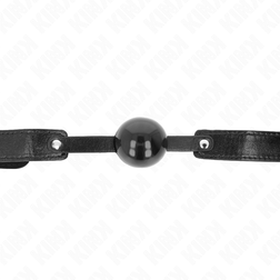 Bâillon boule souple noire 4 cm sangle large — Soft M2 — vue 4