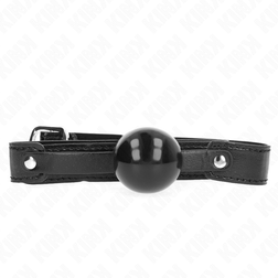 Bâillon boule souple noire 4 cm sangle large — Soft M2