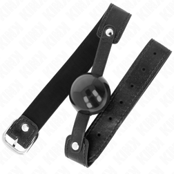Bâillon boule souple noire 4 cm sangle large — Soft M2 — vue 3