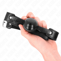 Bâillon boule souple noire 4 cm sangle large — Soft M2 — vue 2