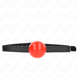 Bâillon boule rouge 4 cm sur sangle noire