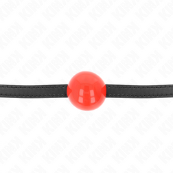 Bâillon boule rouge 4 cm sur sangle noire — vue 4