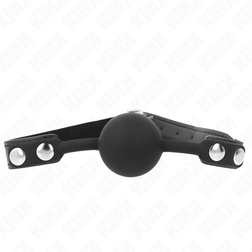 Bâillon modèle boule silicone noir classique 4 cm en Silicone noir pour le plaisir intime.