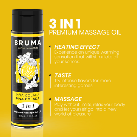 Huile de massage chauffante 3-en-1 100 ml Piña Colada — gros plan