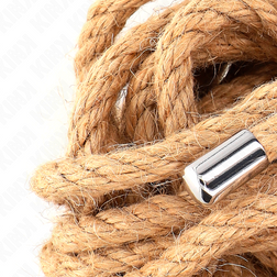 Corde shibari chanvre naturel 5 mètres avec embouts métal — vue détaillée