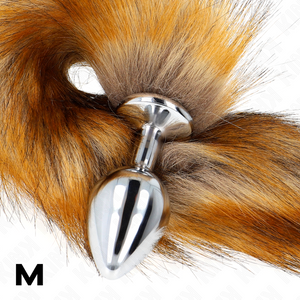 KINK PLUG ANAL TAILLE M 8 X 35 CM AVEC QUEUE SYNTHETIQUE 40 CM MARRON