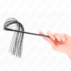 Fouet en silicone à fines lanières noires 60 cm