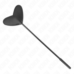 Tapette de spanking cœur en cuir végan noir 33 cm — image 4