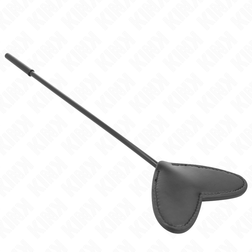 Tapette de spanking cœur en cuir végan noir 33 cm — image 2