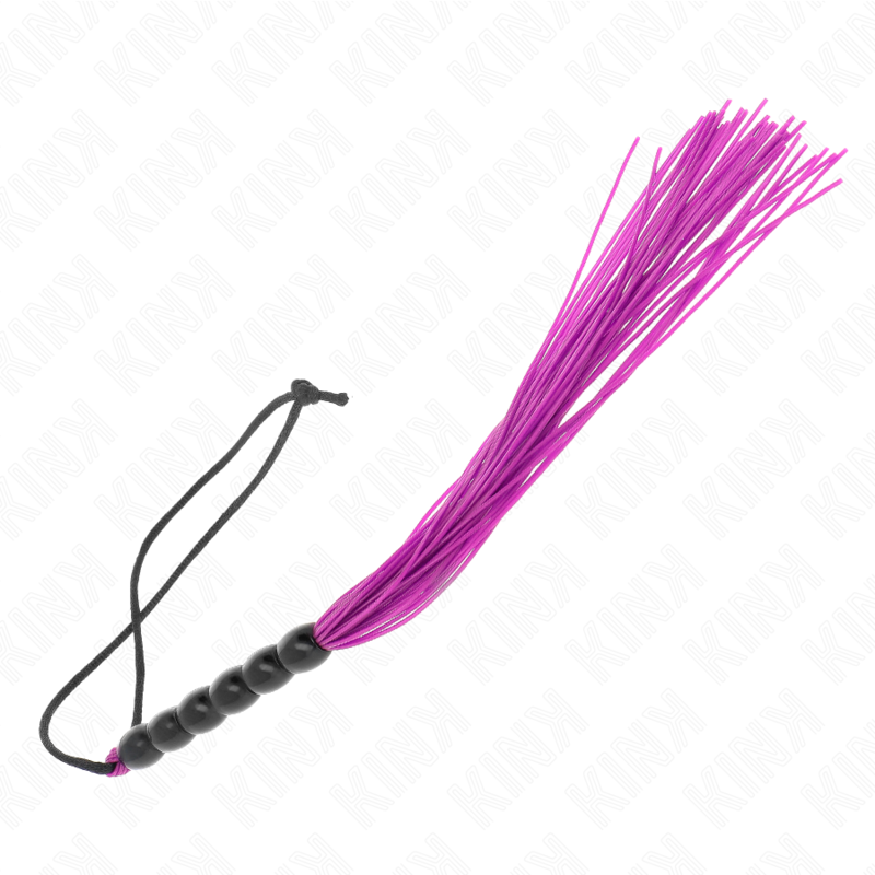 KINK MINI FOUET EN SILICONE AVEC 6 BILLES VIOLES 26 CM