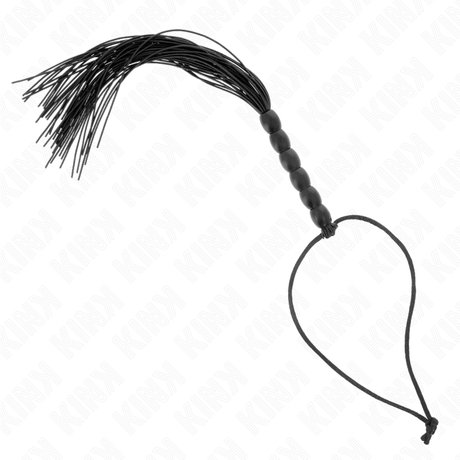 KINK MINI FOUET EN SILICONE AVEC 6 BILLES NOIRES 26 CM