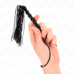 Mini fouet silicone manche 6 billes noir 26 cm