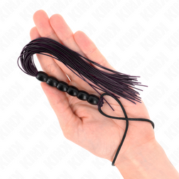 Mini fouet silicone manche 6 billes noir 26 cm — image 3
