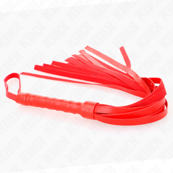 Détail de la base de l'accessoire Fouet simple à brins fins rouge