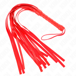 Vue de profil de l'accessoire Fouet simple à brins fins rouge
